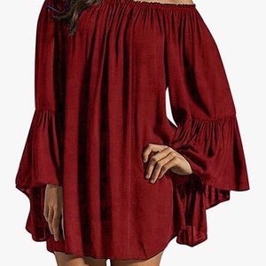 Off Shoulder Ruffle Sleeve Blouse Mini Dress